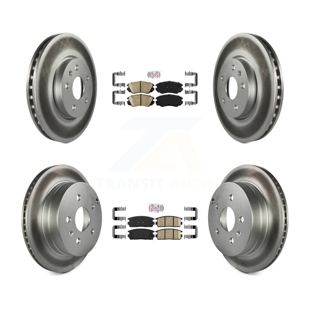 Front Rear Ceramic Pad And Coated Disc Brake Rotors Kit For Chevrolet Equinox GMC Terrain KGA-101124