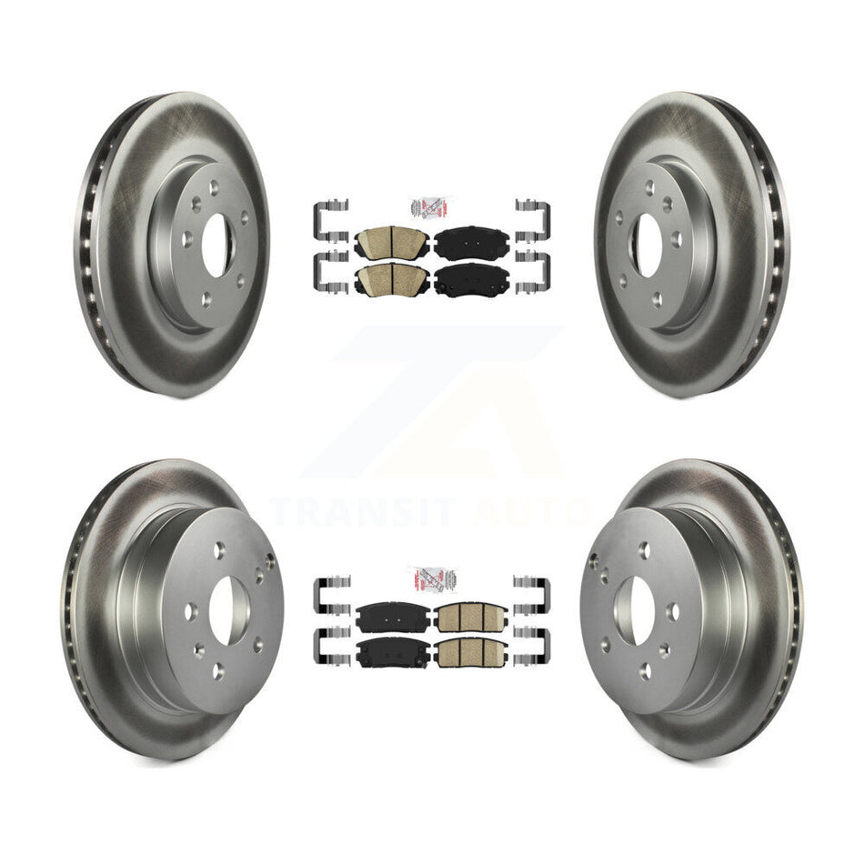 Front Rear Ceramic Pad And Coated Disc Brake Rotors Kit For Chevrolet Equinox GMC Terrain KGA-101124