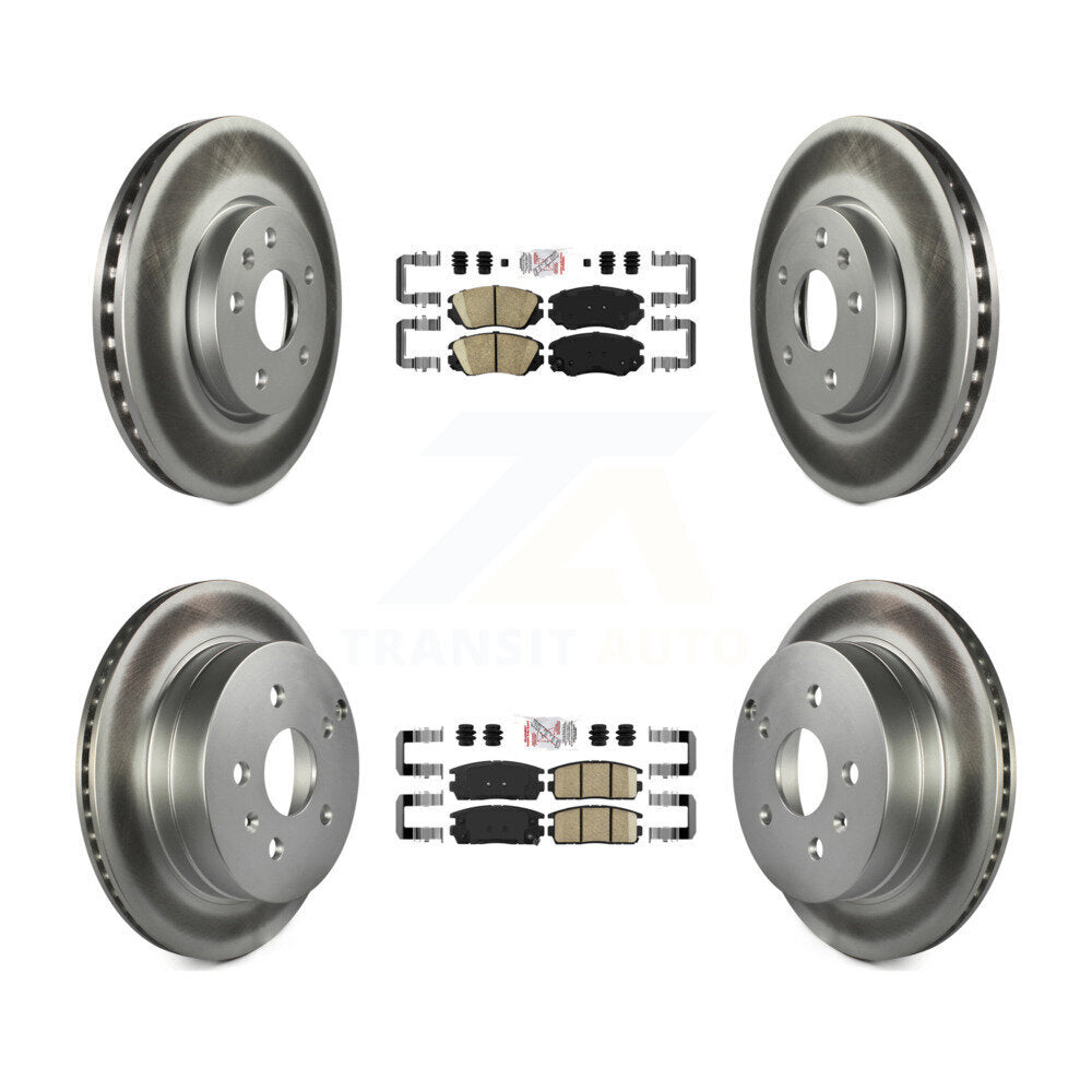 Front Rear Ceramic Pad And Coated Disc Brake Rotors Kit For Chevrolet Equinox GMC Terrain KGA-101125