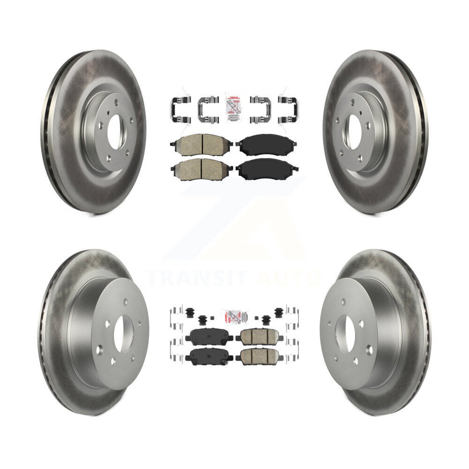 Front Semi-Metallic Rear Ceramic Pads And Coated Disc Brake Rotors Kit For Nissan Murano KGA-101136