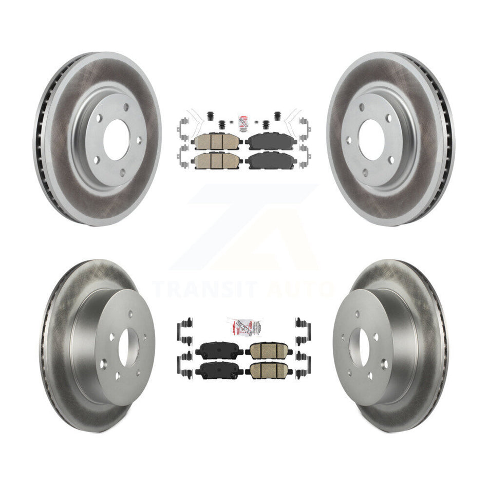 Front Rear Ceramic Pads And Coated Disc Brake Rotors Kit For 2011-2017 Nissan Quest KGA-101139