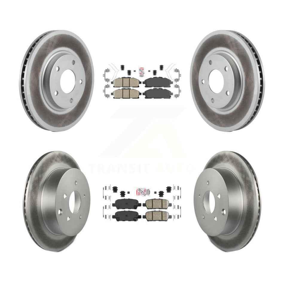 Front Rear Ceramic Pads And Coated Disc Brake Rotors Kit For 2011-2017 Nissan Quest KGA-101140