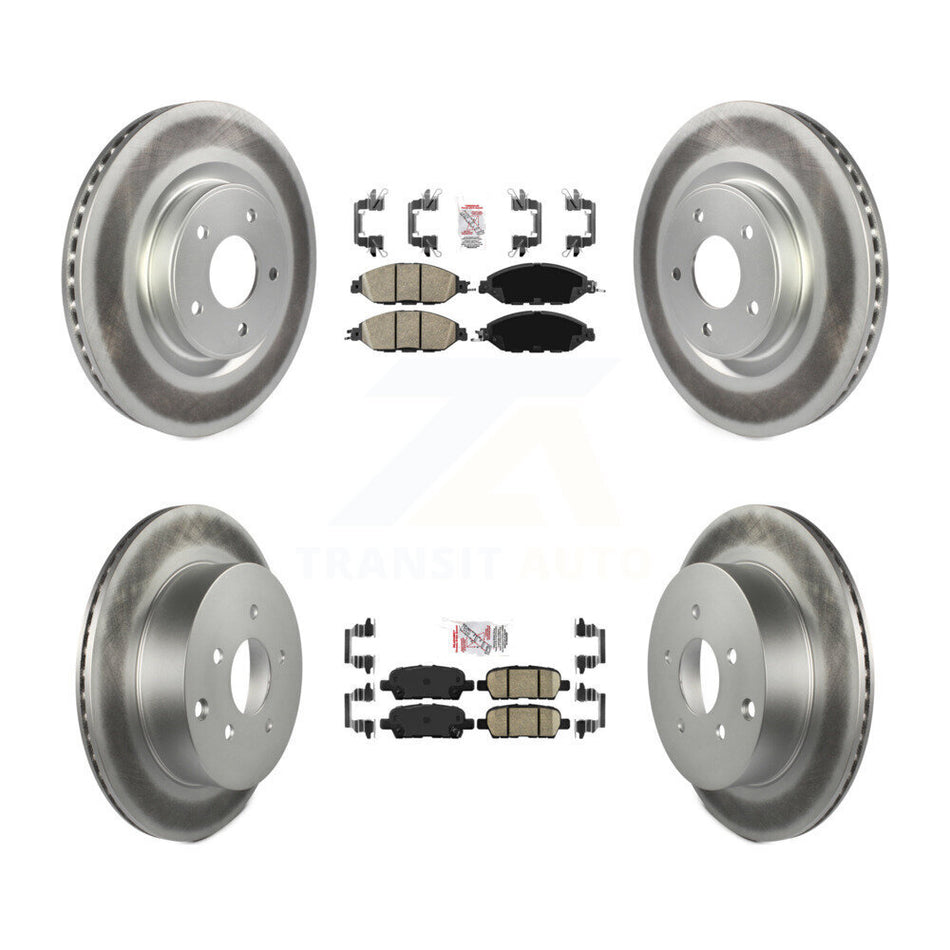 Front Rear Ceramic Pad Coated Brake Rotors Kit For Nissan Murano Pathfinder INFINITI JX35 KGA-101144