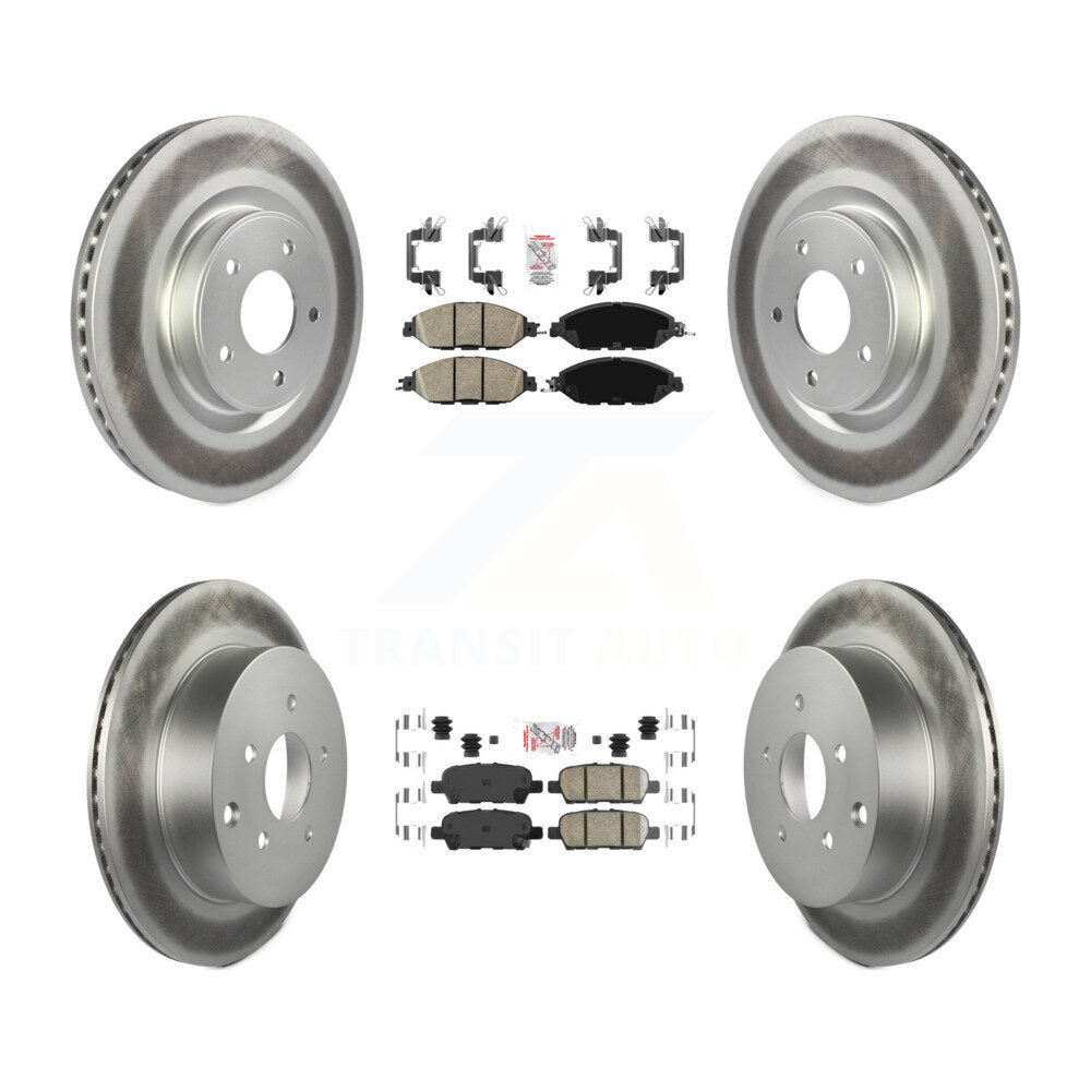 Front Rear Ceramic Pad Coated Brake Rotors Kit For Nissan Murano Pathfinder INFINITI JX35 KGA-101145