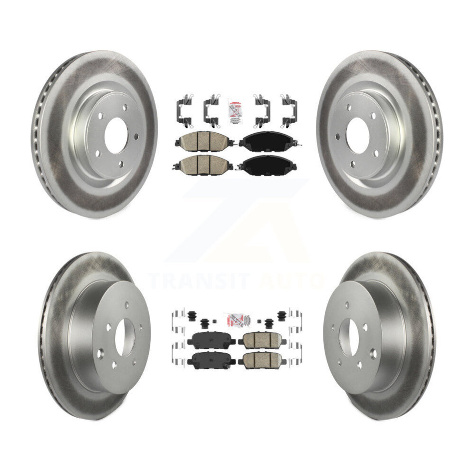 Front Rear Ceramic Pad Coated Brake Rotors Kit For Nissan Murano Pathfinder INFINITI JX35 KGA-101145
