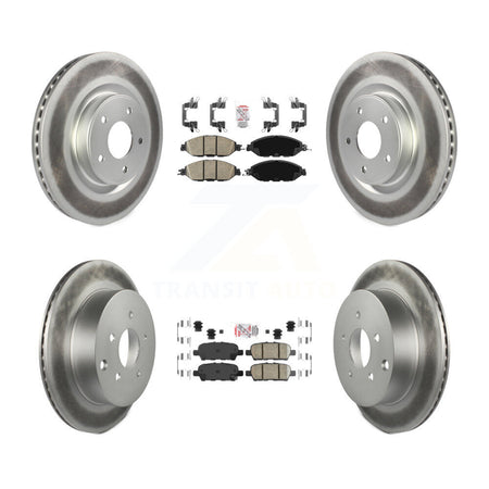 Front Rear Ceramic Pad Coated Brake Rotors Kit For Nissan Murano Pathfinder INFINITI JX35 KGA-101146