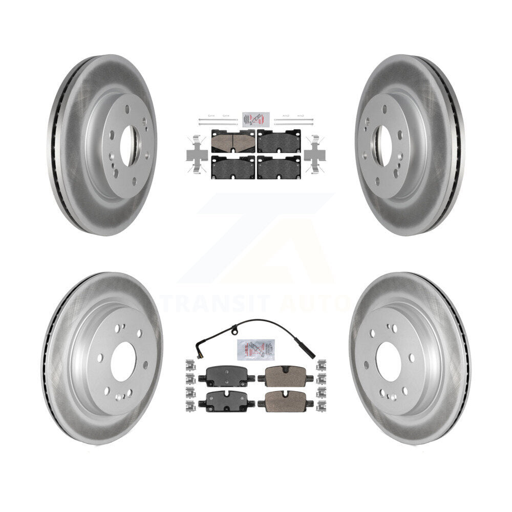 Front Ceramic Rear Semi-Metallic Pad Coat Brake Rotors Kit For Chevrolet GMC Silverado XL KGA-101158