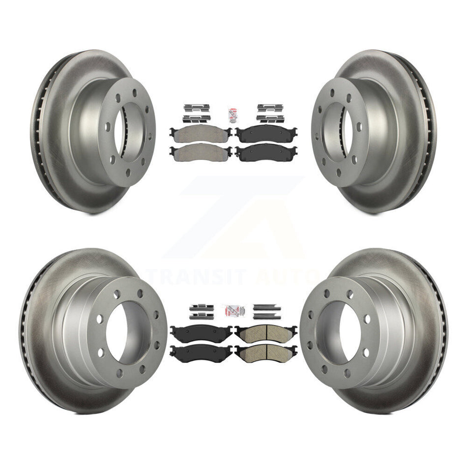 Front Rear Semi-Metallic Pad And Coated Disc Brake Rotor Kit For Dodge Ram 1500 3500 2500 KGA-101162