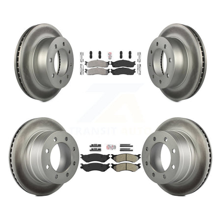 Front Rear Semi-Metallic Pad And Coated Disc Brake Rotor Kit For Dodge Ram 1500 3500 2500 KGA-101163