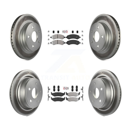 Front Rear Semi-Metallic Pad & Coated Brake Rotor Kit For Ram 1500 Classic Dodge Chrysler KGA-101172