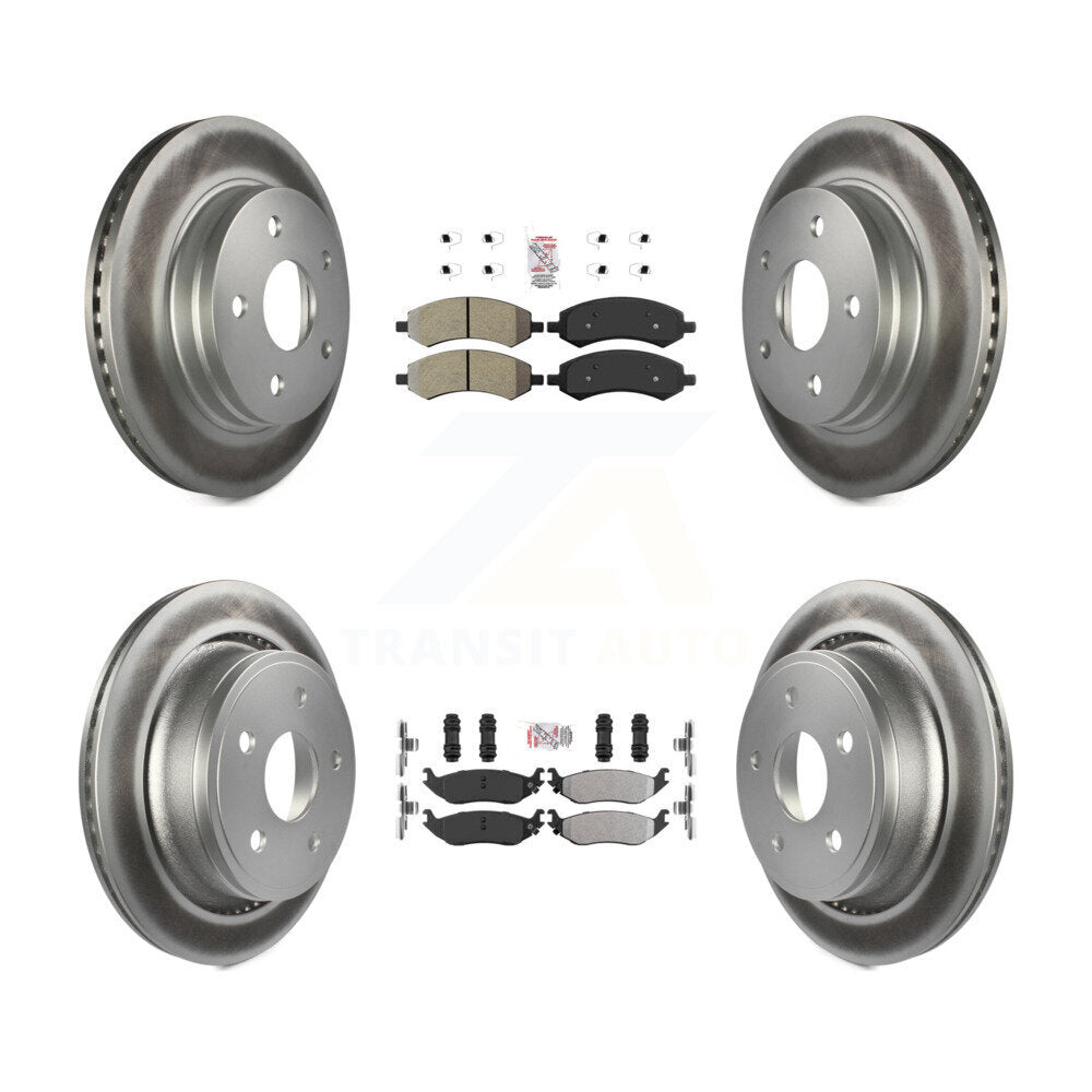 Front Rear Semi-Metallic Pad & Coated Brake Rotor Kit For Ram 1500 Classic Dodge Chrysler KGA-101173