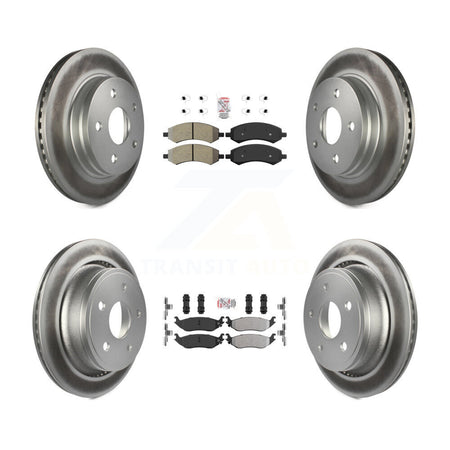 Front Rear Semi-Metallic Pad & Coated Brake Rotor Kit For Ram 1500 Classic Dodge Chrysler KGA-101173