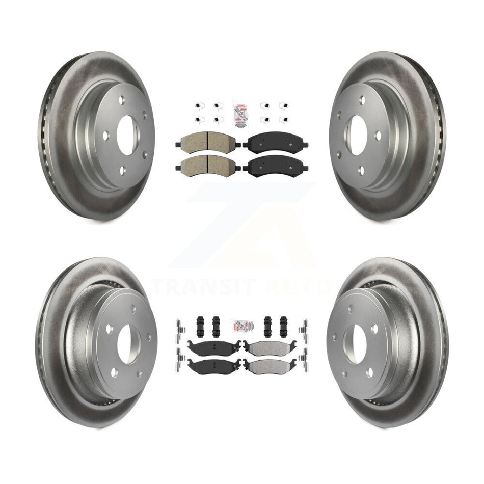 Front Rear Semi-Metallic Pad & Coated Brake Rotor Kit For Ram 1500 Classic Dodge Chrysler KGA-101173