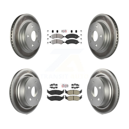 Front Rear Semi-Metallic Pad & Coated Brake Rotor Kit For Ram 1500 Classic Dodge Chrysler KGA-101176