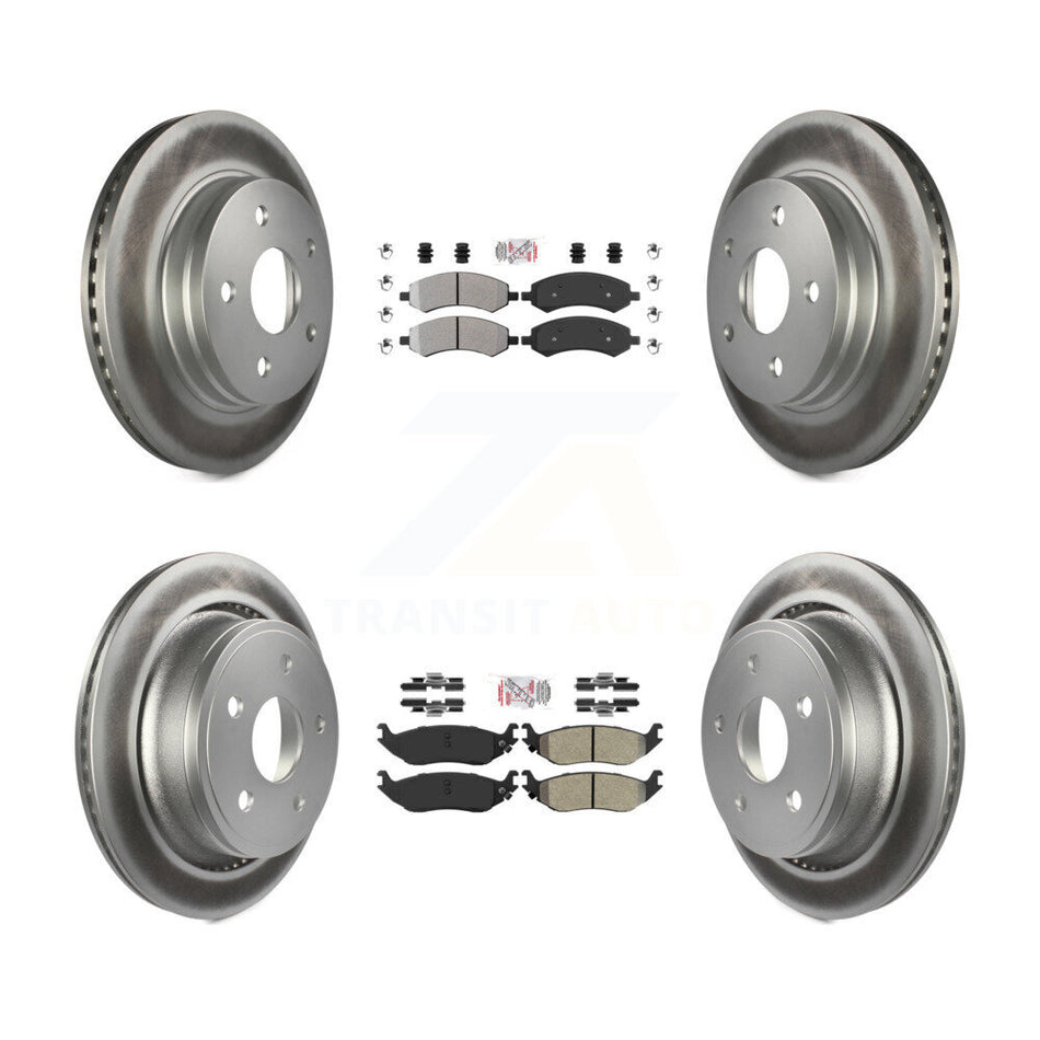 Front Rear Semi-Metallic Pad & Coated Brake Rotor Kit For Ram 1500 Classic Dodge Chrysler KGA-101176