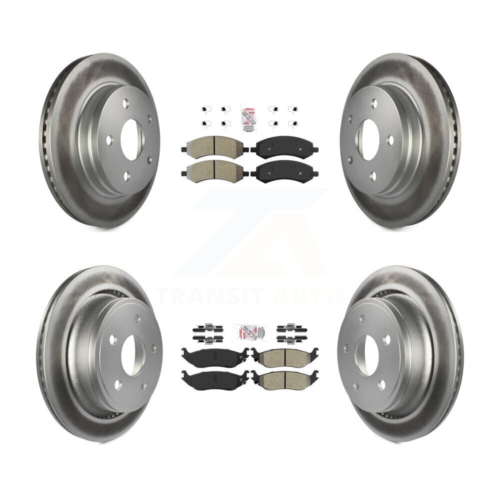 Front Rear Semi-Metallic Pad & Coated Brake Rotor Kit For Ram 1500 Classic Dodge Chrysler KGA-101177