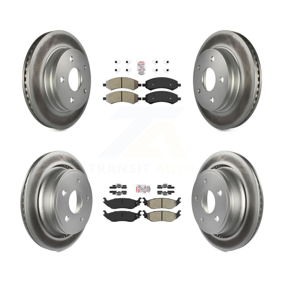 Front Rear Semi-Metallic Pad & Coated Brake Rotor Kit For Ram 1500 Classic Dodge Chrysler KGA-101177