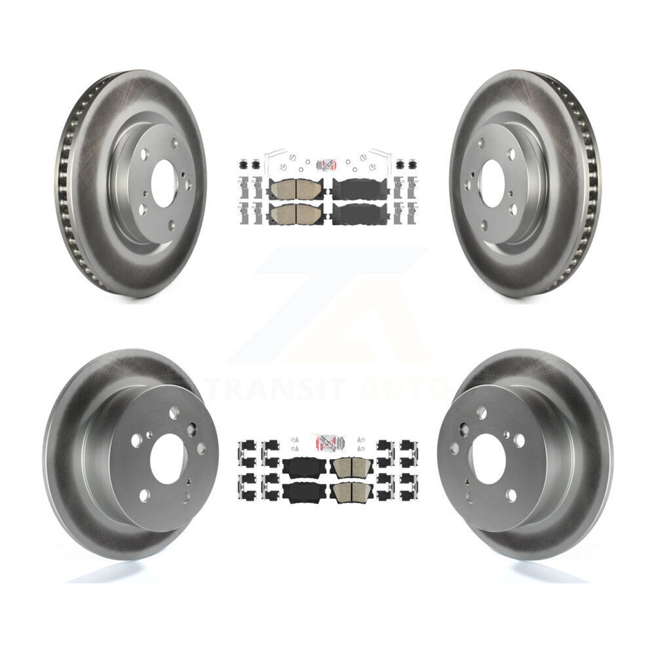Front Rear Ceramic Pad & Coated Disc Brake Rotors Kit For Toyota Camry Lexus ES350 Avalon KGA-101179