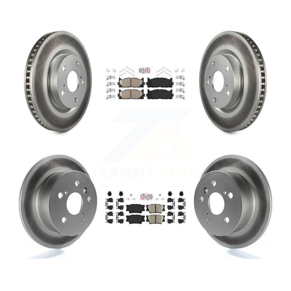 Front Rear Ceramic Pad & Coated Disc Brake Rotors Kit For Toyota Camry Lexus ES350 Avalon KGA-101180