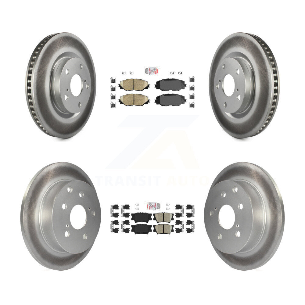 Front Rear Ceramic Pads And Coated Disc Brake Rotors Kit For Toyota RAV4 KGA-101187