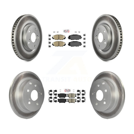 Front Rear Ceramic Pads And Coated Disc Brake Rotors Kit For Toyota RAV4 KGA-101187