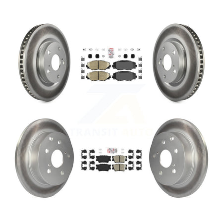 Front Rear Ceramic Pads And Coated Disc Brake Rotors Kit For Toyota RAV4 KGA-101188