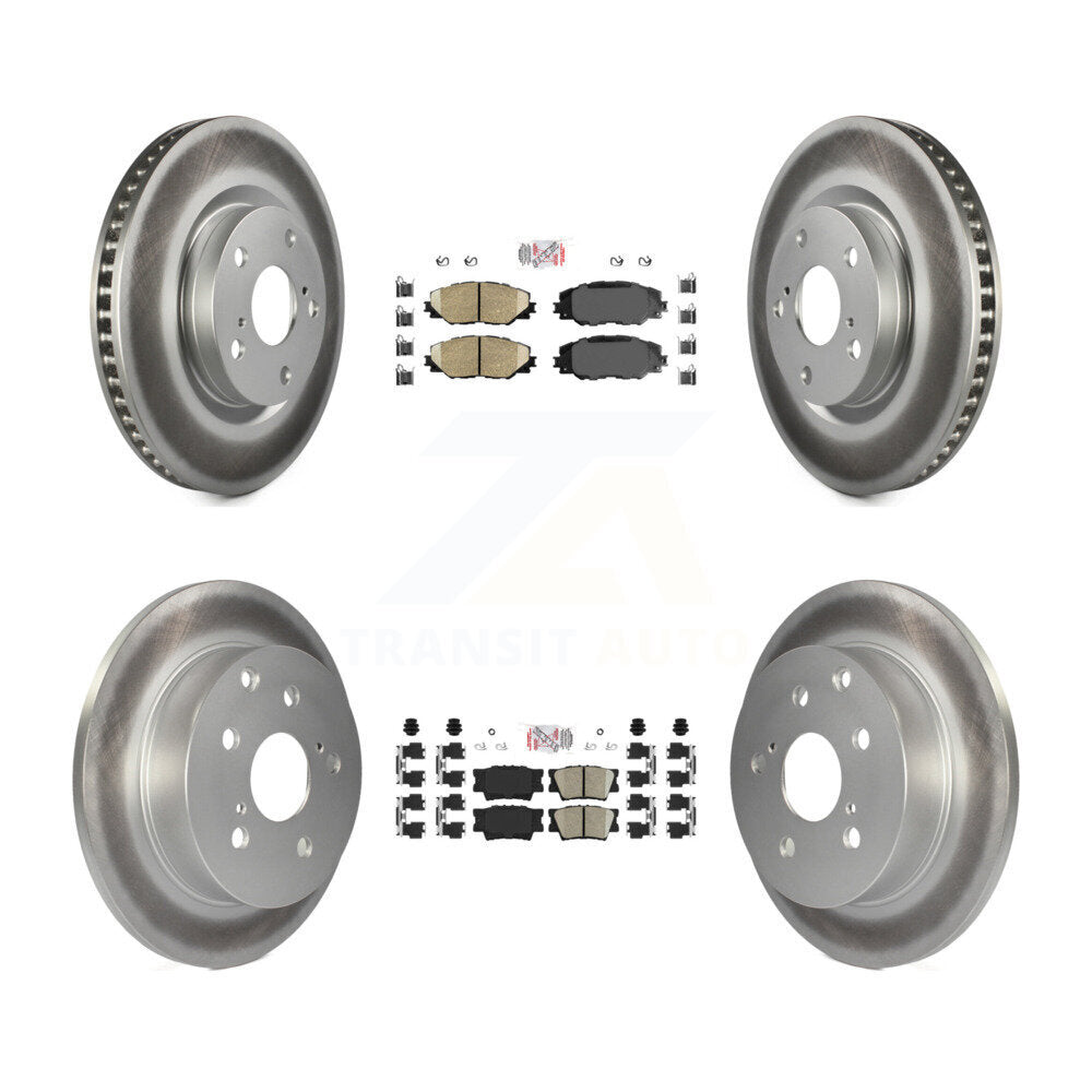 Front Rear Ceramic Pads And Coated Disc Brake Rotors Kit For Toyota RAV4 KGA-101189