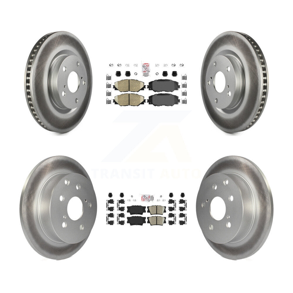 Front Rear Ceramic Pads And Coated Disc Brake Rotors Kit For Toyota RAV4 KGA-101190
