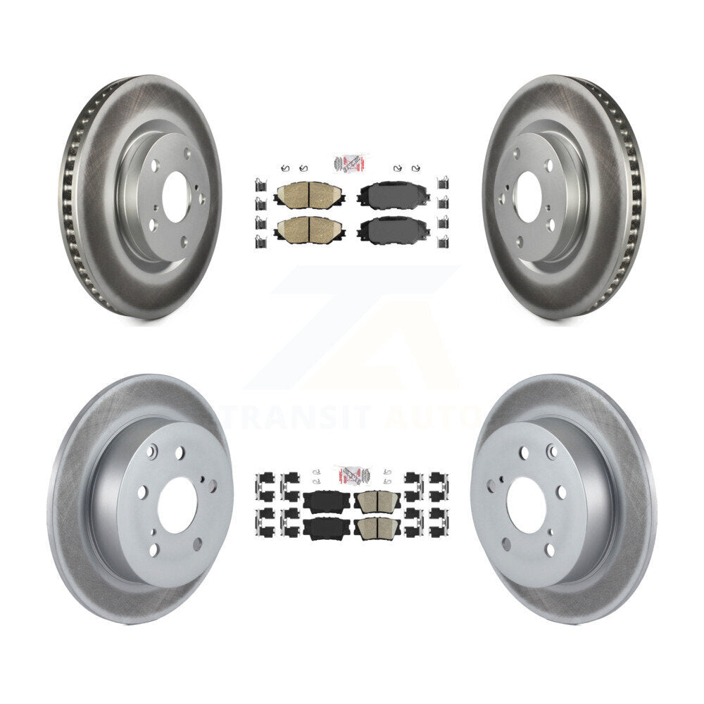Front Rear Ceramic Pads And Coated Disc Brake Rotors Kit For Toyota Matrix Pontiac Vibe KGA-101191