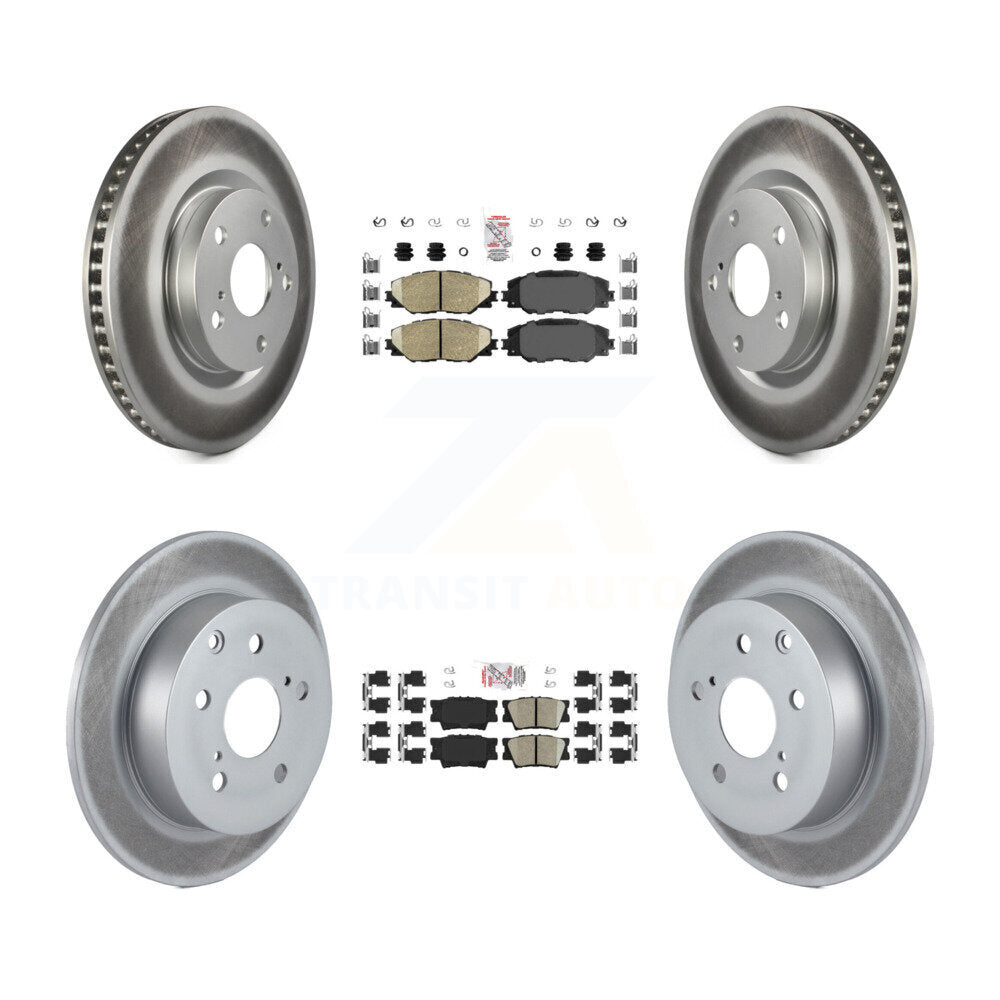 Front Rear Ceramic Pads And Coated Disc Brake Rotors Kit For Toyota Matrix Pontiac Vibe KGA-101192