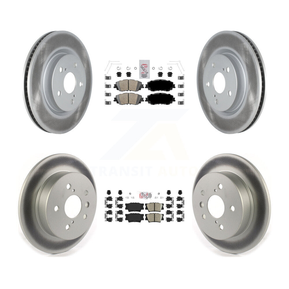 Front Rear Ceramic Pads And Coated Disc Brake Rotors Kit For Toyota Camry KGA-101214