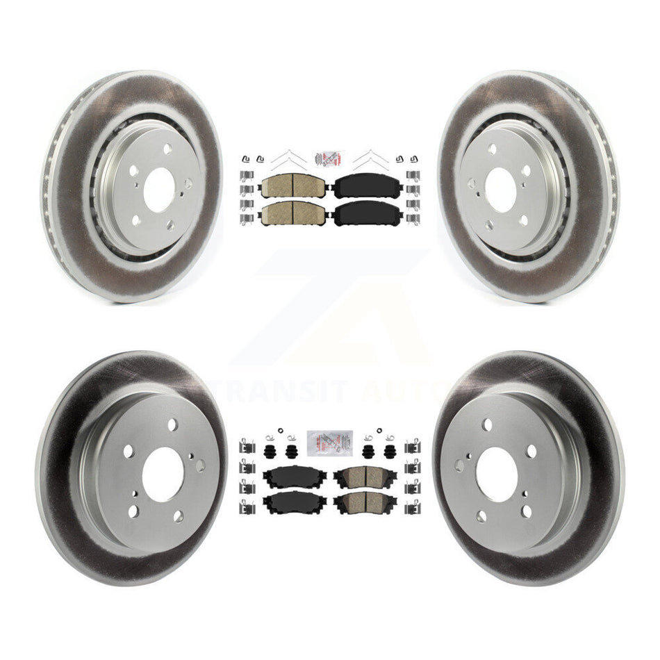 Front Rear Ceramic Pads And Coated Disc Brake Rotors Kit For Toyota Camry Avalon TRD KGA-101235