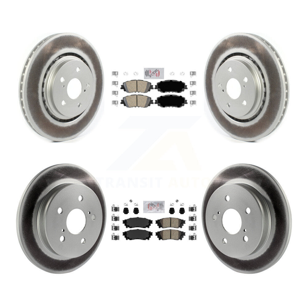 Front Rear Ceramic Pad Coated Brake Rotors Kit For 2020 Toyota Camry XSE With TRD Package KGA-101236