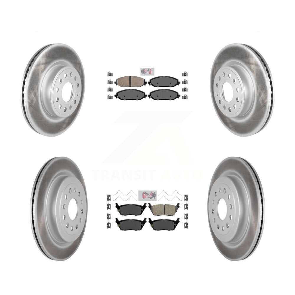 Front Rear Ceramic Pads And Coated Disc Brake Rotors Kit For Ram 1500 KGA-101249
