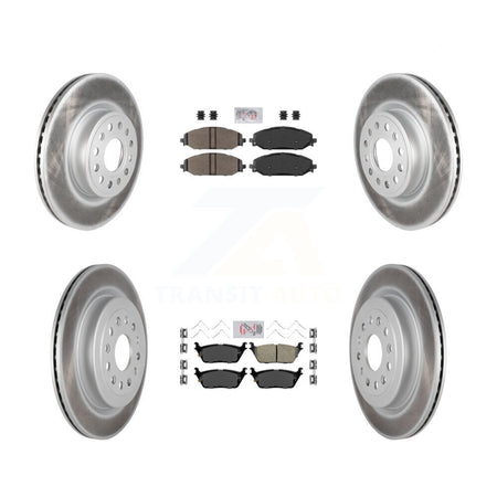 Front Semi-Metallic Rear Ceramic Pads And Coated Disc Brake Rotors Kit For Ram 1500 KGA-101250