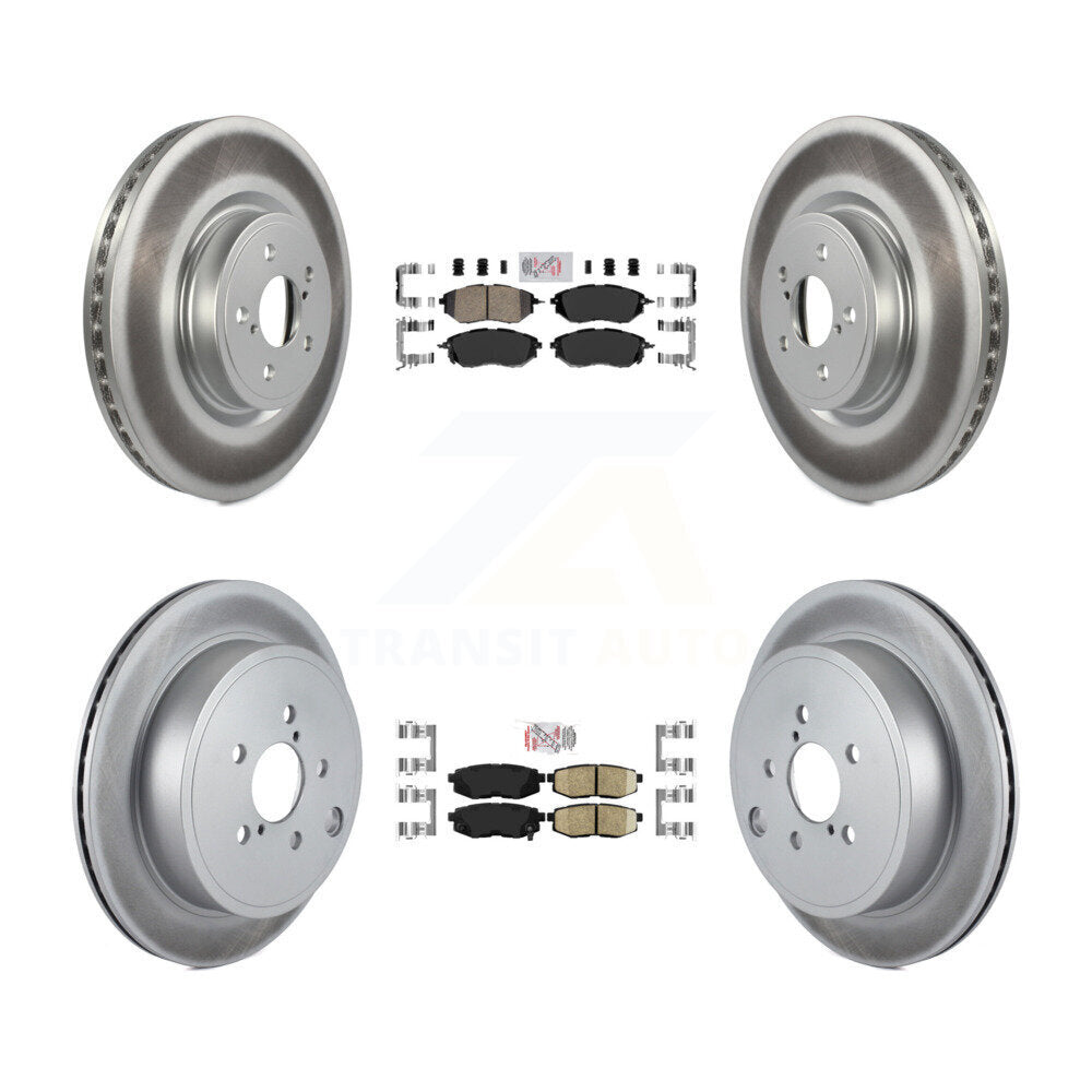 Front Rear Ceramic Pads And Coated Disc Brake Rotors Kit For Subaru Outback Legacy KGA-101256