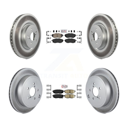 Front Rear Ceramic Pads And Coated Disc Brake Rotors Kit For Subaru Outback Legacy KGA-101256
