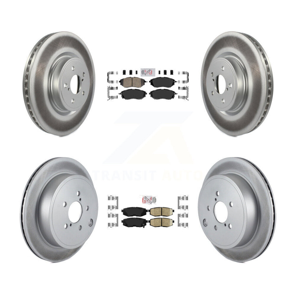Front Rear Ceramic Pads And Coated Disc Brake Rotors Kit For Subaru Outback Legacy KGA-101256