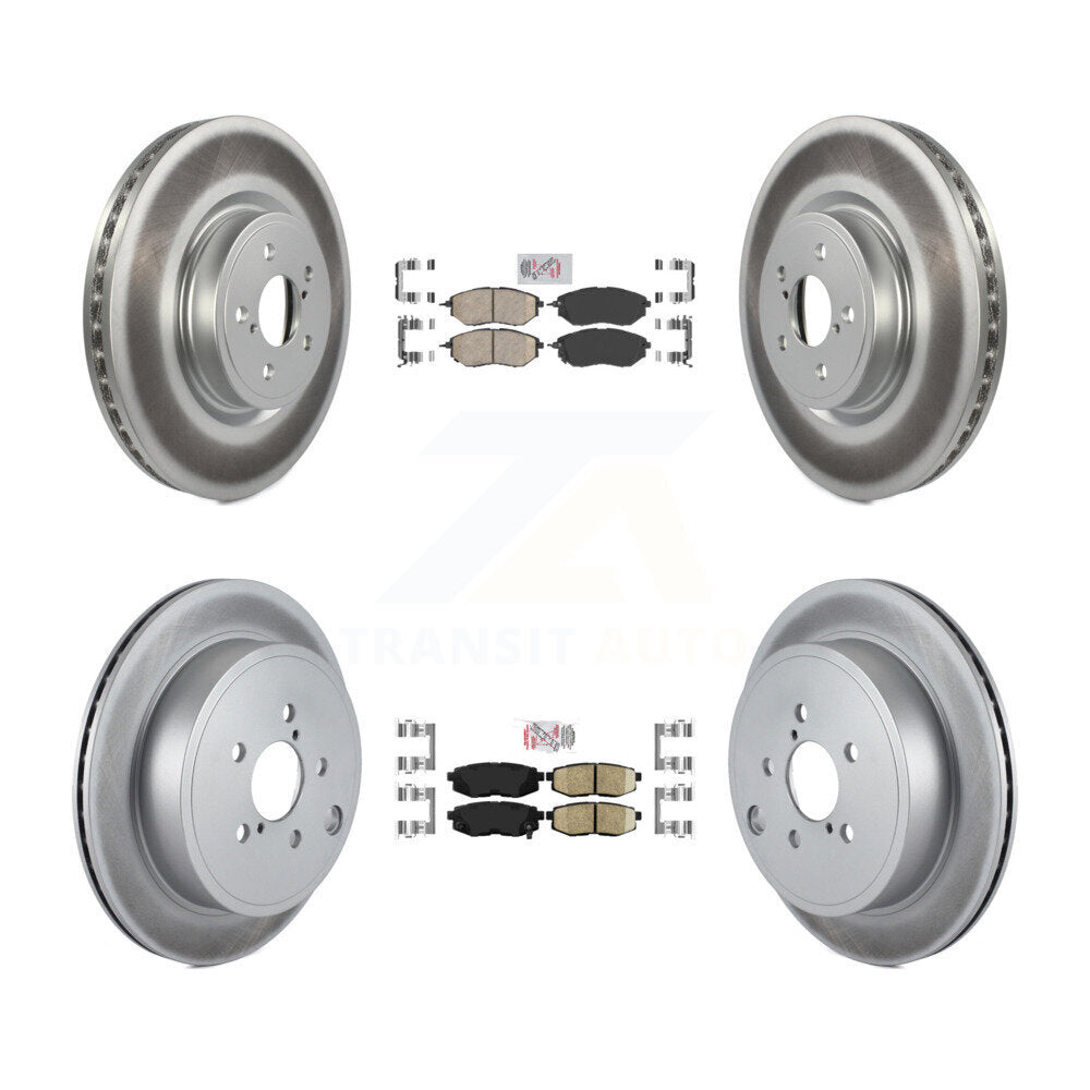 Front Rear Ceramic Pads And Coated Disc Brake Rotors Kit For Subaru Outback Legacy KGA-101257
