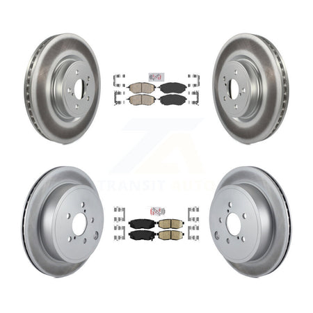 Front Rear Ceramic Pads And Coated Disc Brake Rotors Kit For Subaru Outback Legacy KGA-101257