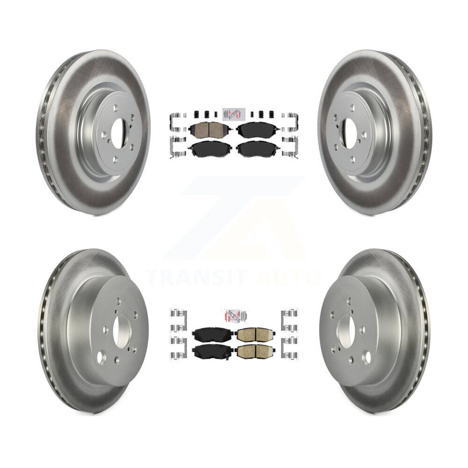 Front Rear Ceramic Pad And Coated Disc Brake Rotor Kit For 2014-2018 Subaru Forester 2.0L KGA-101268