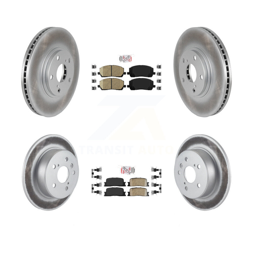 Front Rear Ceramic Pad & Coated Disc Brake Rotors Kit For 2001-2003 Toyota Highlander AWD KGA-101288