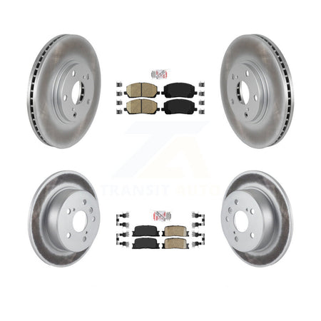 Front Rear Ceramic Pad & Coated Disc Brake Rotors Kit For 2001-2003 Toyota Highlander AWD KGA-101288