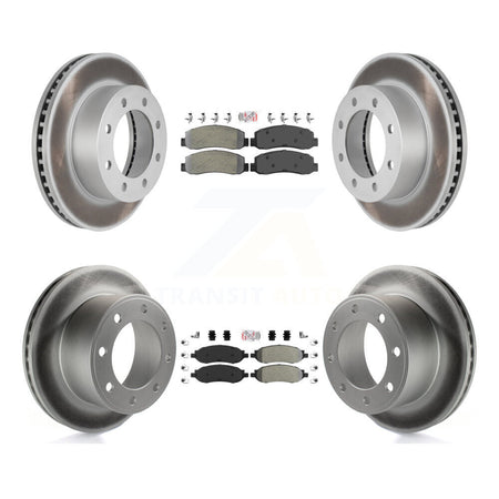 Front Rear Semi-Metallic Pad Coated Disc Brake Rotors Kit For Ford F-350 Super Duty F-250 KGA-101306