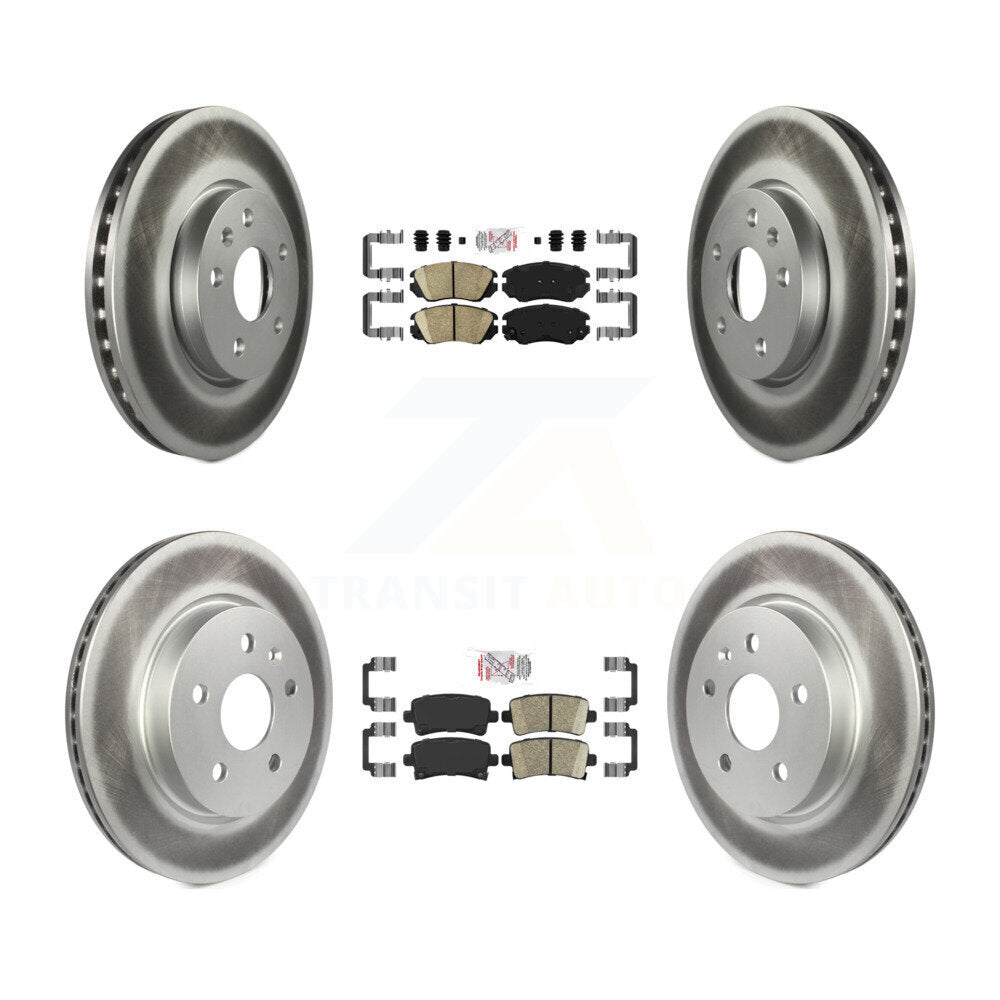 Front Rear Ceramic Pad Coated Brake Rotors Kit For Chevrolet Malibu Impala Buick LaCrosse KGA-101311