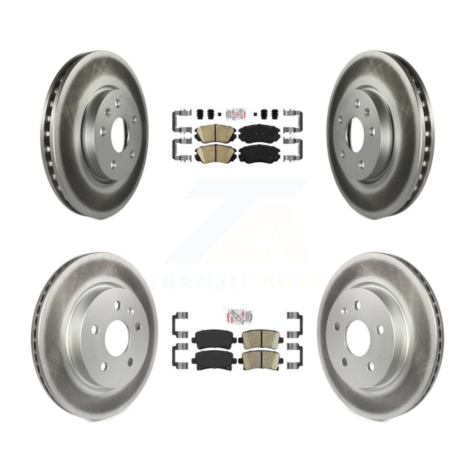 Front Rear Ceramic Pad Coated Brake Rotors Kit For Chevrolet Malibu Impala Buick LaCrosse KGA-101311