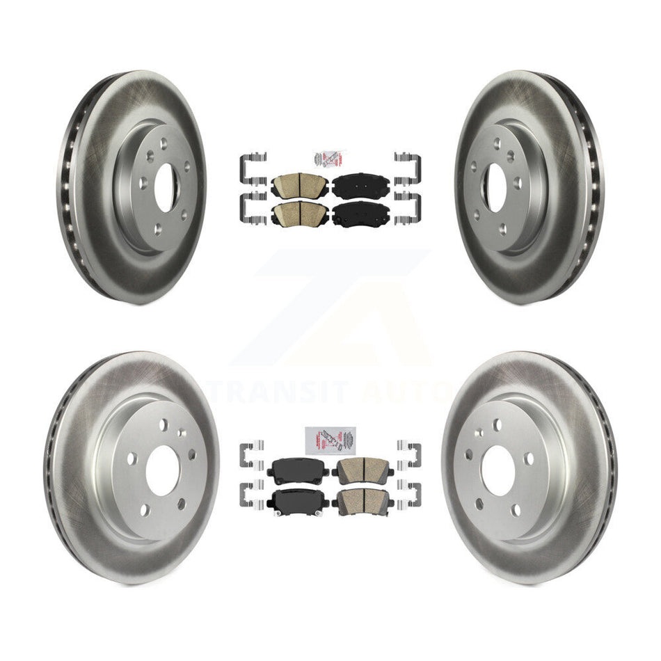 Front Rear Ceramic Pad & Coated Disc Brake Rotors Kit For Chevrolet Malibu Buick LaCrosse KGA-101314