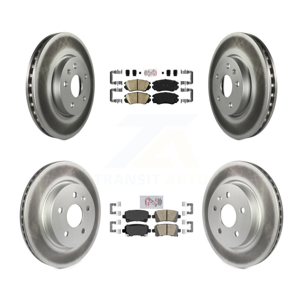 Front Rear Ceramic Pad & Coated Disc Brake Rotors Kit For Chevrolet Malibu Buick LaCrosse KGA-101317