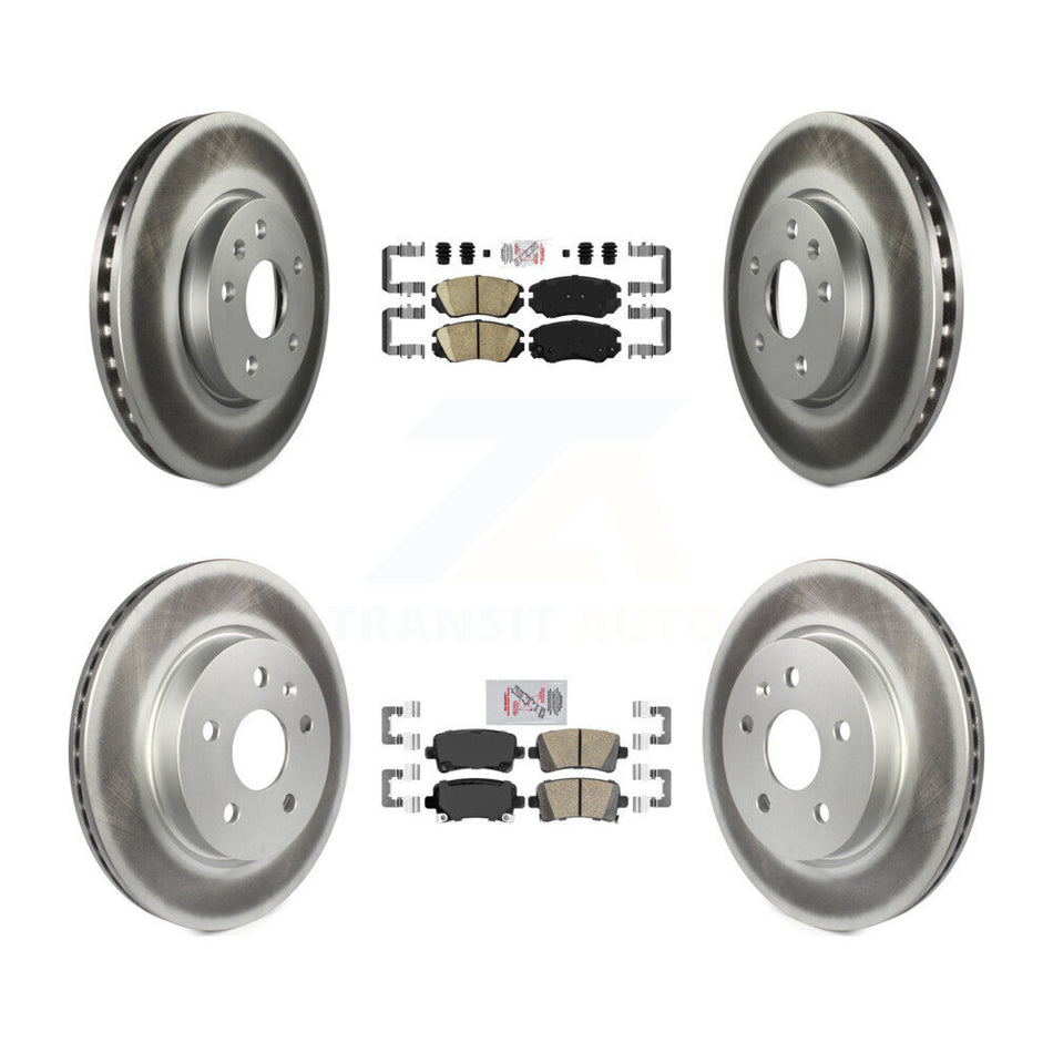 Front Rear Ceramic Pad & Coated Disc Brake Rotors Kit For Chevrolet Malibu Buick LaCrosse KGA-101317