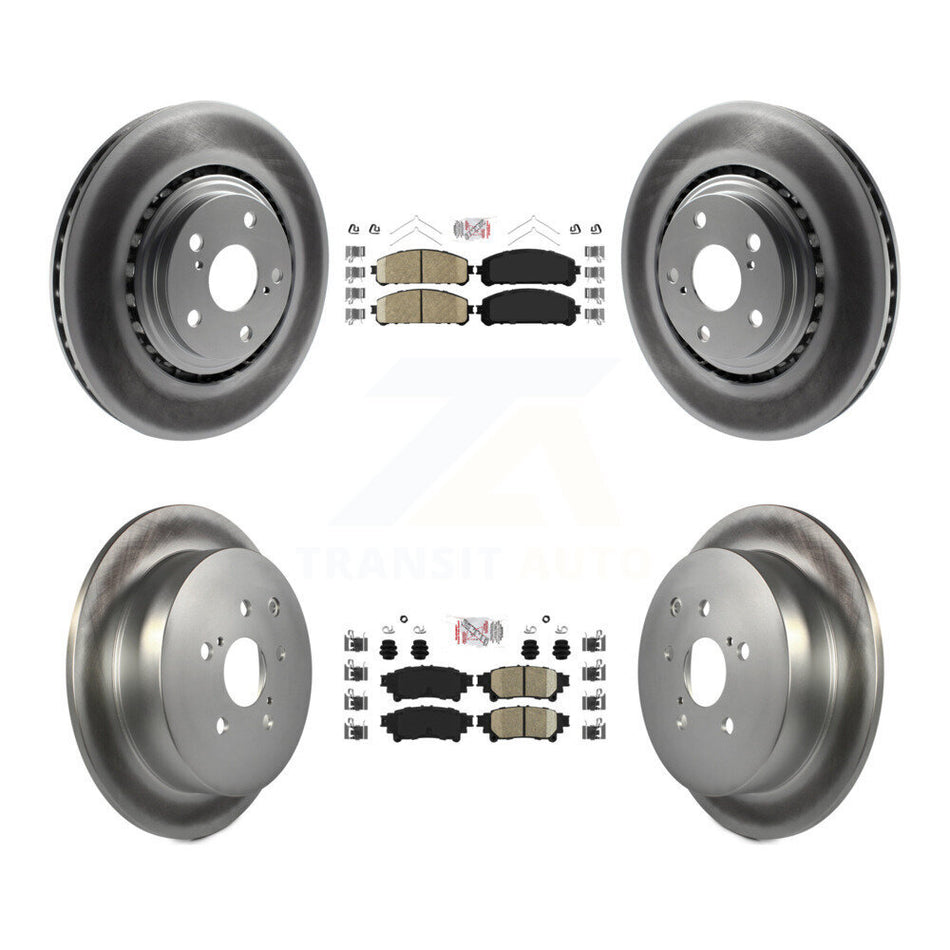 Front Rear Ceramic Pad Coat Disc Brake Rotor Kit For Toyota Sienna Highlander Lexus RX350 KGA-101329